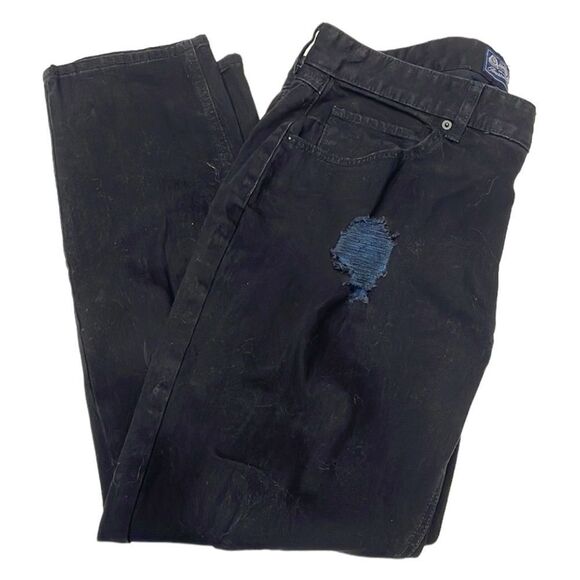 American Rag Ripped Distressed Blue Black Jeans Men’s Sz 38/30 - Picture 6 of 13